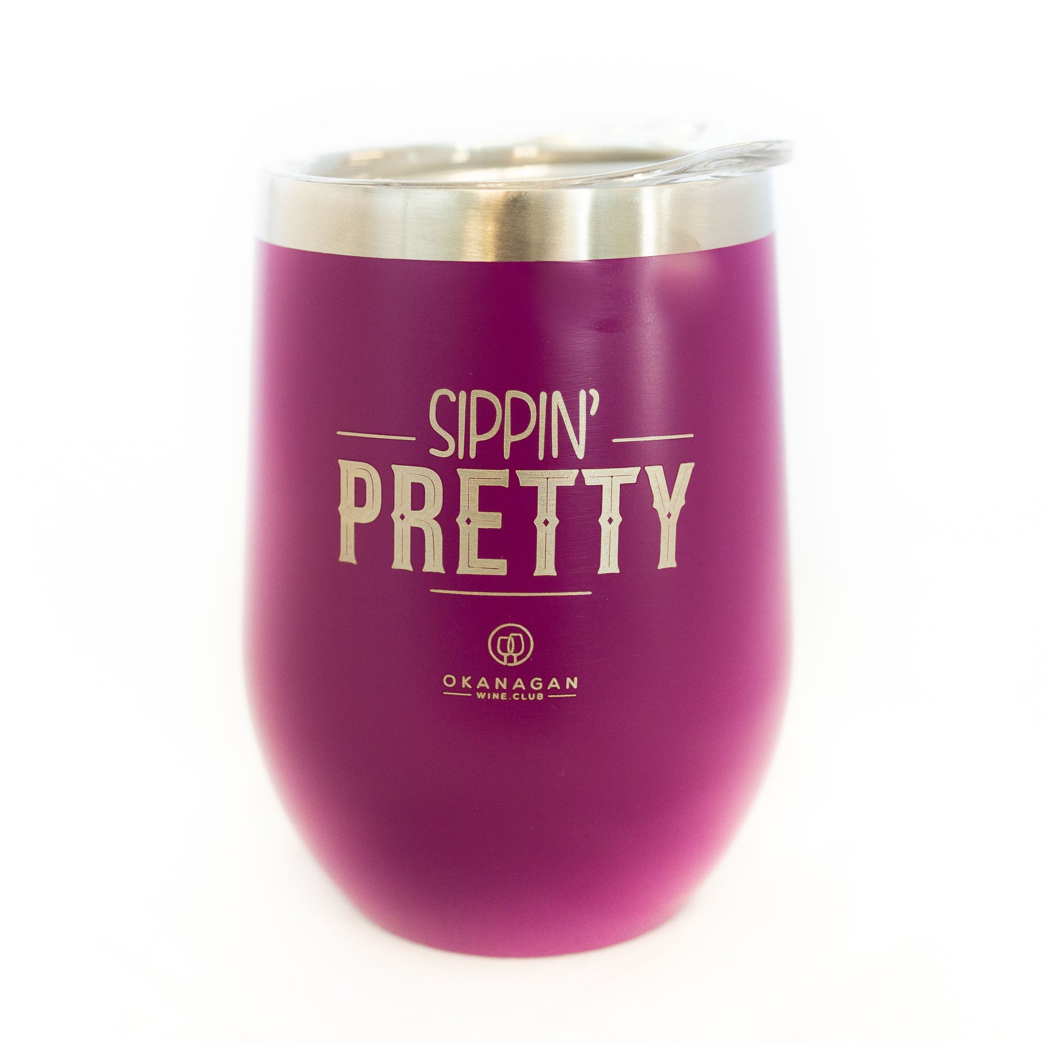 Sippin' Pretty  - Dark Purple 12oz Wine Tumbler